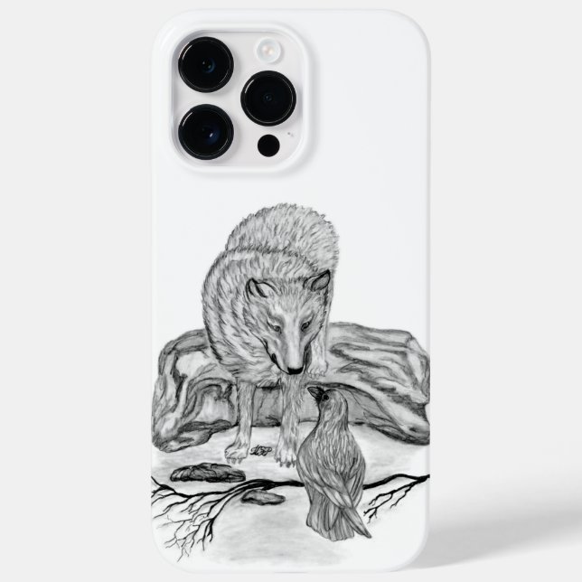 Wolf e Raven design preto e branco (Verso)