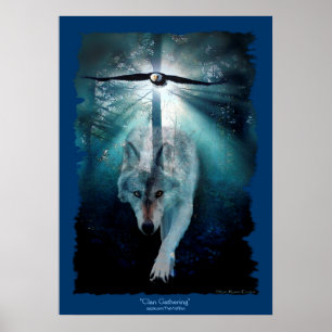 Wolf & Eagle Clan reunindo Poster de Arte da Vida 
