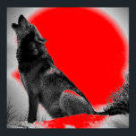 Wolf Howling em Moon Red Pop Art Poster<br><div class="desc">Wolf Howling at Moon Poster Impressão - Design do estilo de arte Pop - Wolf Howling at Moon Digital Comic Style Posters - Arte Animal - Arte Universitária Pop - Animais Selvagens - Mundo de Animais Extremos - Criaturas Mais Ferozes Imagens Computacionais</div>