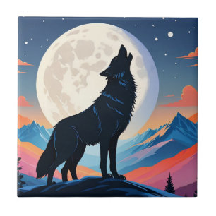 Wolf Howling Na Lua
