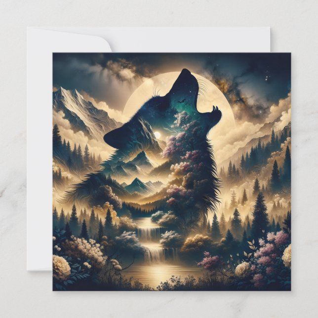 Wolf Howling na lua (Frente)