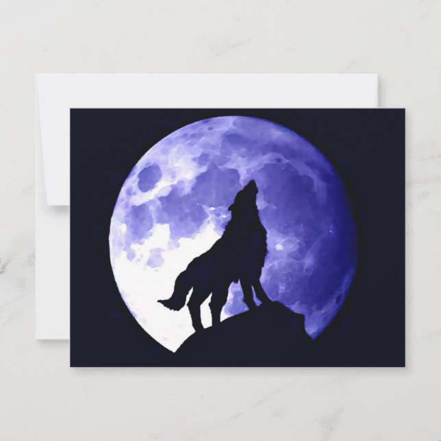 Wolf Howling na Lua (Frente)