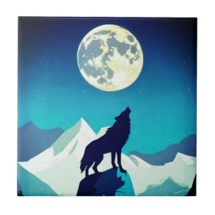 Wolf Howling na lua cheia
