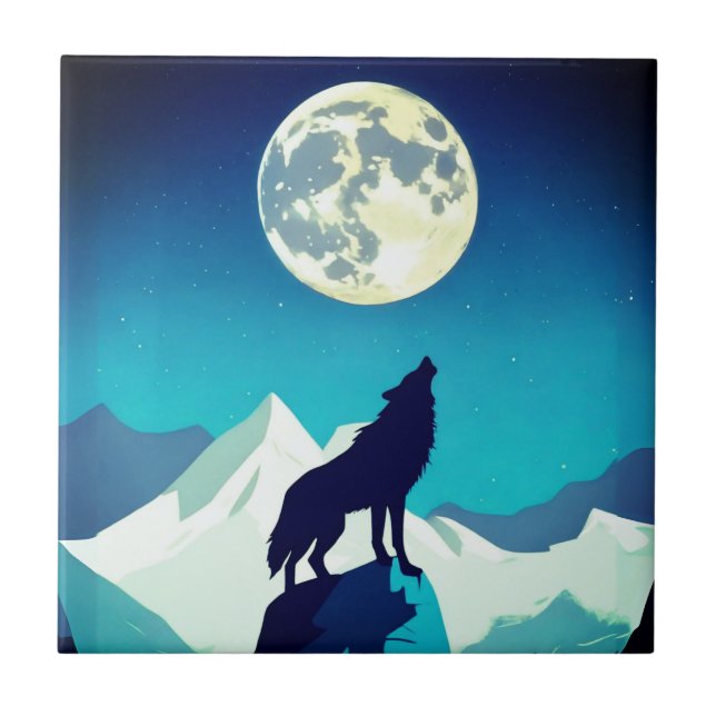 Wolf Howling na lua cheia (Frente)