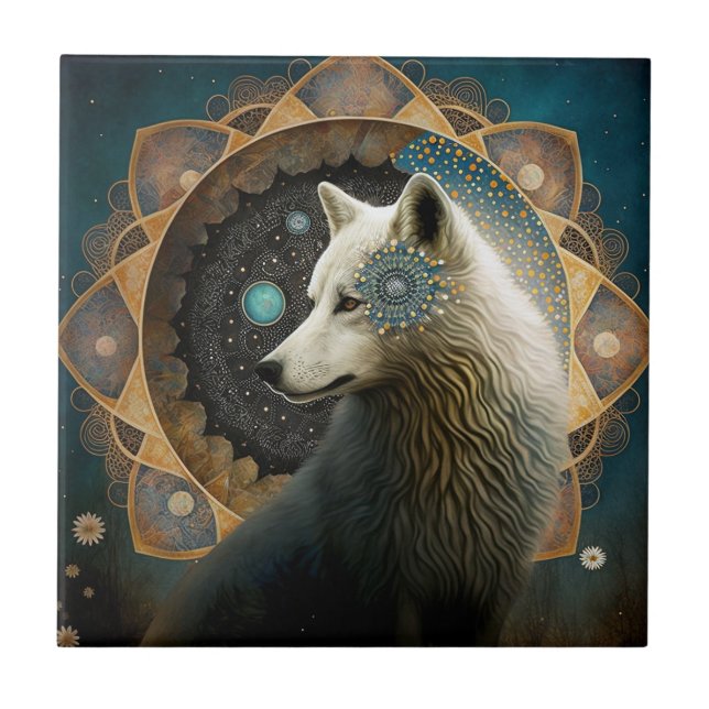 Wolf Mandala Branco (Frente)