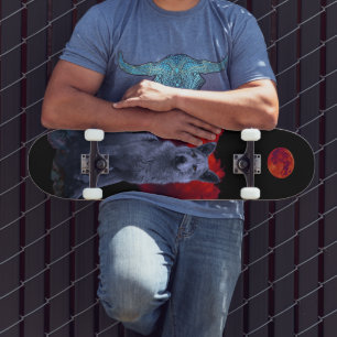 Wolf Moon   Gótico Werewolf Skateboard
