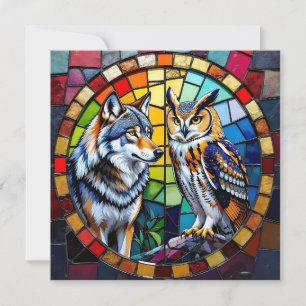 Wolf Mosaico e Arte Vibrante de Coruja