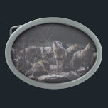 Wolf Pack Belt Buckle<br><div class="desc">Uma bela foto de uma matilha de lobos numa formação de rochas. Um excelente presente para qualquer amante de lobo. Foto de Thomas Bonometti.</div>