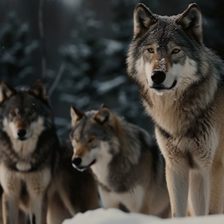 Wolf Pack em Winter Snow Jigsee Quebra-cabeça