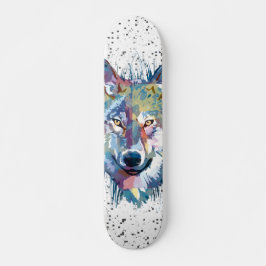 Wolf Skateboard Deck | Cabeça de Lobo Colorida