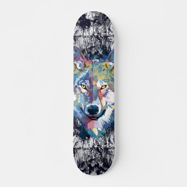 Wolf Skateboard - Painel de Skate Blue Wolf (Frente)