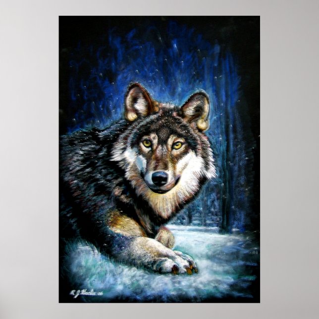 Wolf Wildlife impressão poster (Frente)