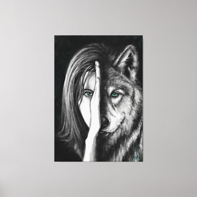 Wolf Woman - Emotion Canvas Print - Pintura (Frente)