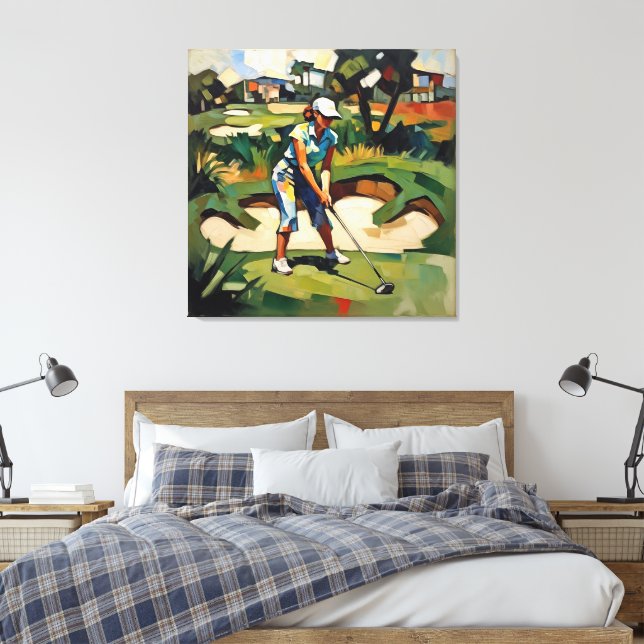 Woman Golfer - Golf Canvas Art Print (Insitu(Quarto))