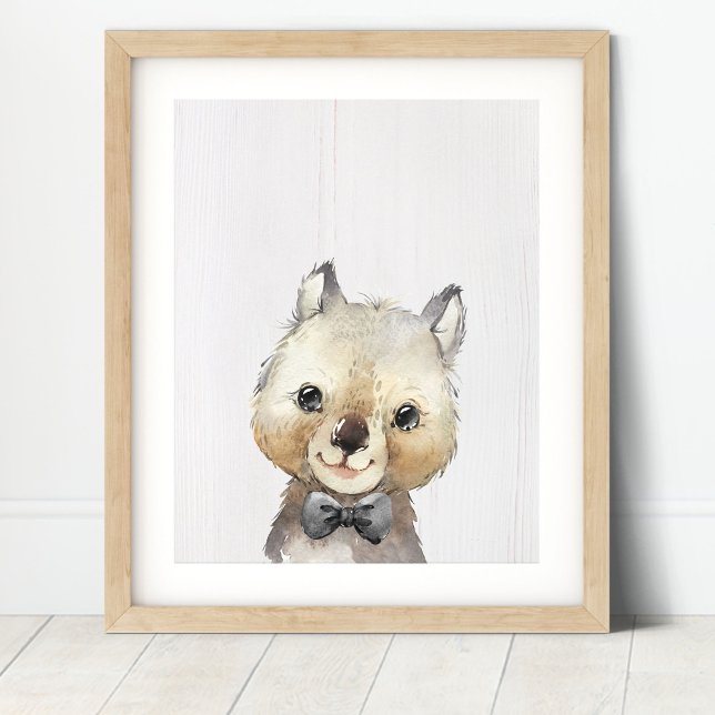 Wombat Bowtie Nursery Art Impressão (Criador carregado)