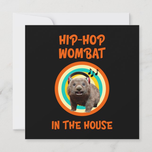 Wombat de Hip-hop Engraçado em Casa (Frente)