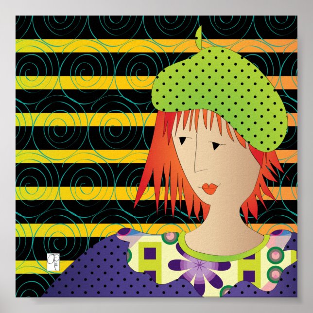 Women Hats Beret Poster (Frente)