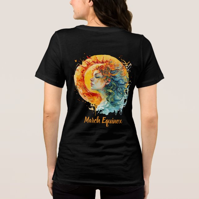 Women’s March Equinox Art T-Shirt – Girl & Sun  (Verso)