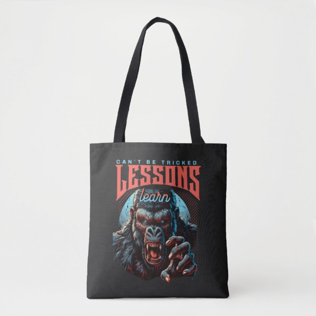 Women Wise Gorilla Lessons Learn Tote Bag (Frente)