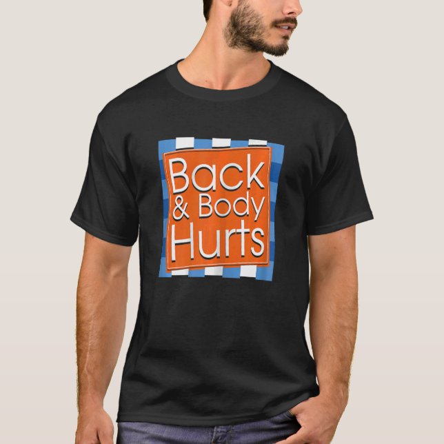 Womens  Back Body Hurts Quote Workout Gym Top 1 (Frente)