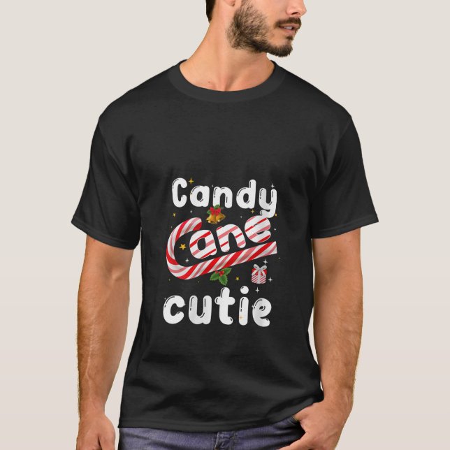 Womens Candy Cane Cutie Camisa de Natal para Menin (Frente)