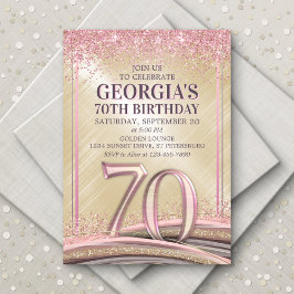 Womens Glam 70 Birthday Convite