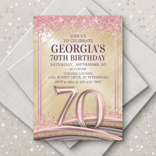 Womens Glam 70 Birthday Convite