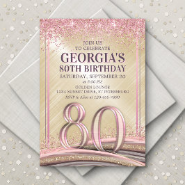 Womens Glam 80 Birthday Convite