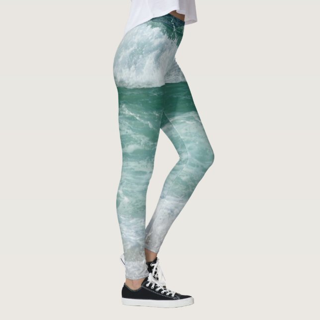 Womens Leggings Modern Design Waves (Direita)