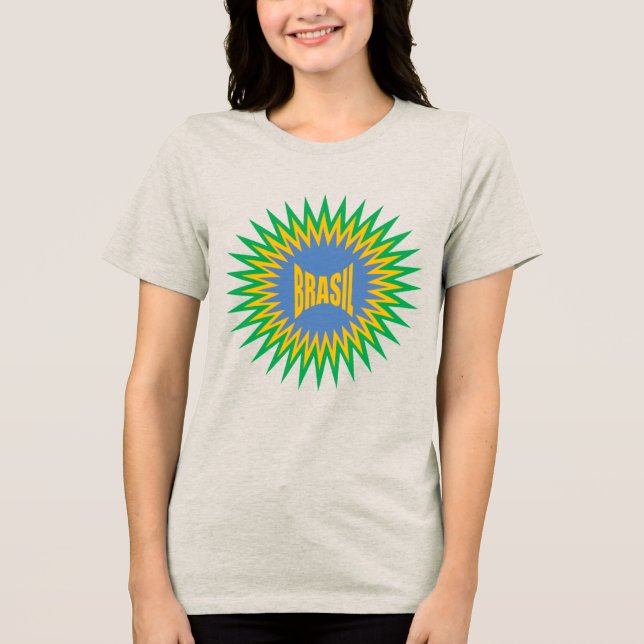 Women's Tri-blend T-Shirt oatmeal  SUN  BRASIL (Frente)