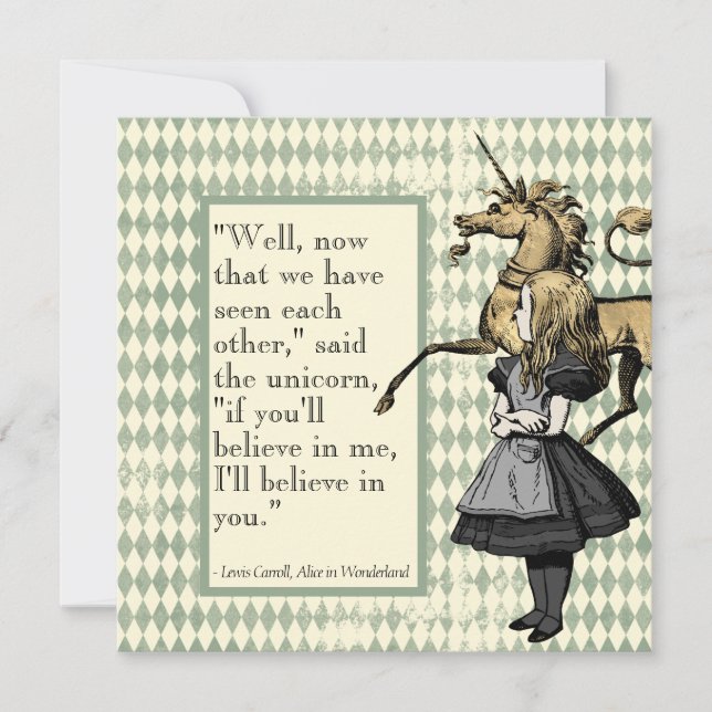 Wonderland, Acredito Em Você, Unicórnio Placa. (Frente)