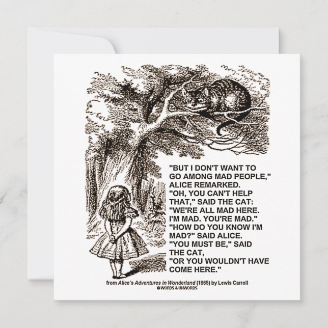 Wonderland Alice Vai Entre A Citação De Pessoas Lo (Frente)