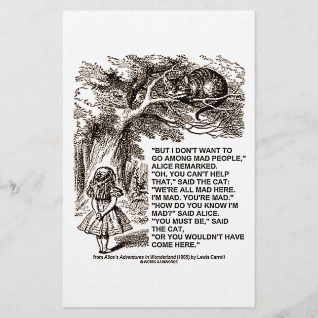 Wonderland Alice Vai Entre A Citação De Pessoas Lo (Frente)