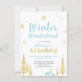 Wonderland de inverno - Convite para aniversário d