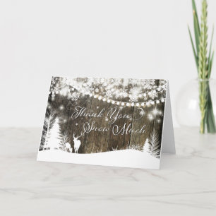 Wonderland Deer & Lights Cartões de agradecimentos