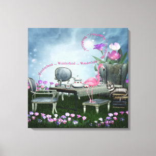 Wonderland Flamingo & Cheshire Cat Canvas