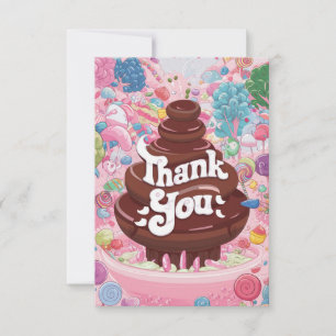 Wonderland Lollipop Candyland cartões de agradecim