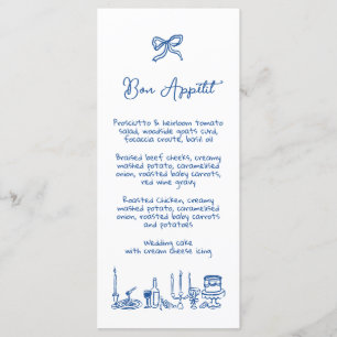 WONDERLAND Mão desenhada Menu de Casamento Editáve