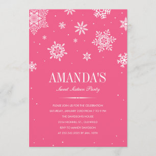 Wonderland Sweet 16 Convites Modernos de inverno R