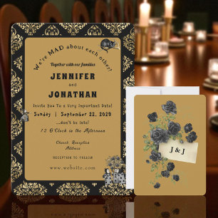 Wonderland Whimsy Dourado, Convite para Casamento 