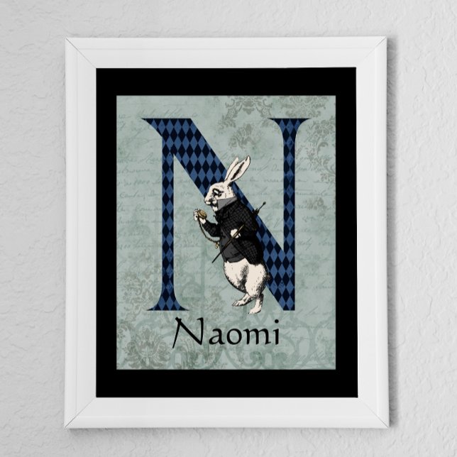 Wonderland White Rabbit - Letra N Poster (Criador carregado)