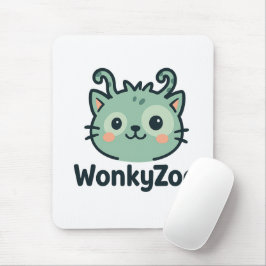 Wonky Zoo Cat Mousepad | Acessório Engraçado de Me