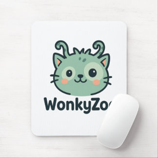 Wonky Zoo Cat Mousepad | Acessório Engraçado de Me