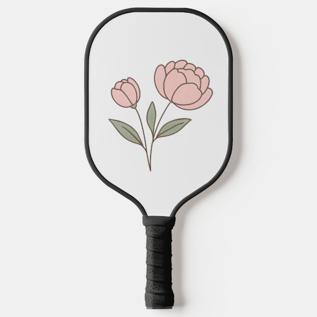 Wonky Zoo Peonies Pickleball Paddle (Front)