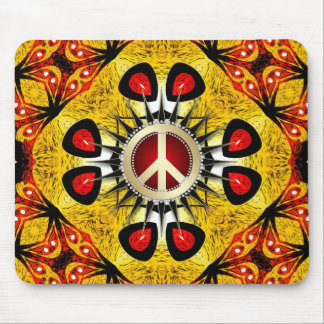 Wood Feather Geométrico Sinal de Paz Mousepad
