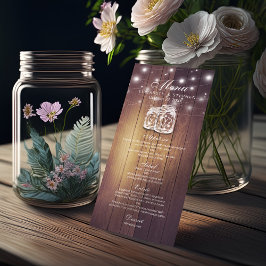 Wood Rustic & Mason Jar String Lights Menu de Casa