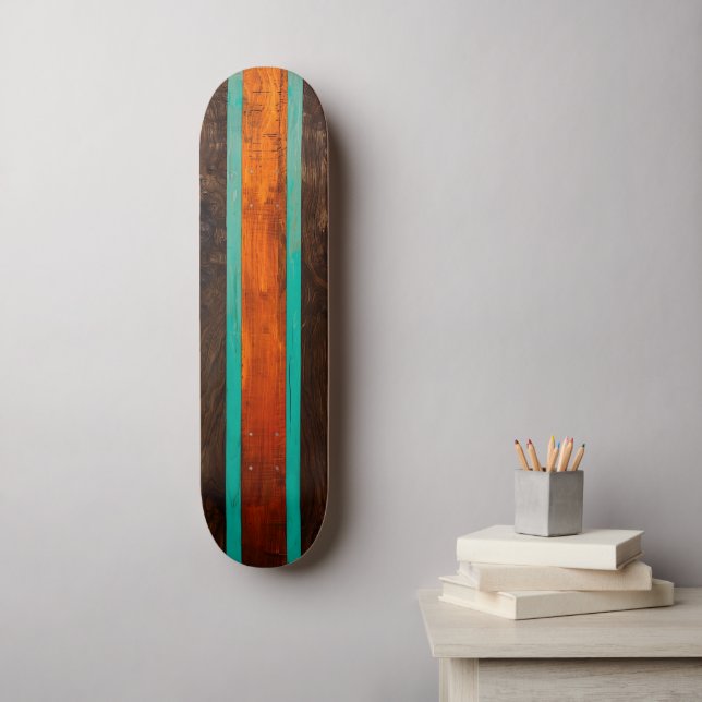 Wood vintage design skateboard (Arte de parede)