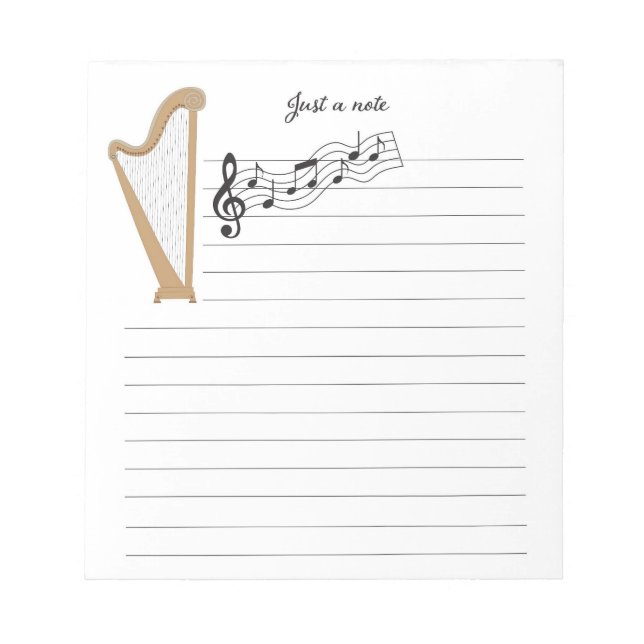 Wooden Harp com bloco de notas de música (Frente)