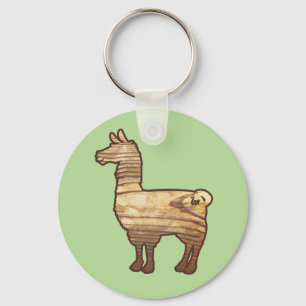 Wooden Llama Chaveiro