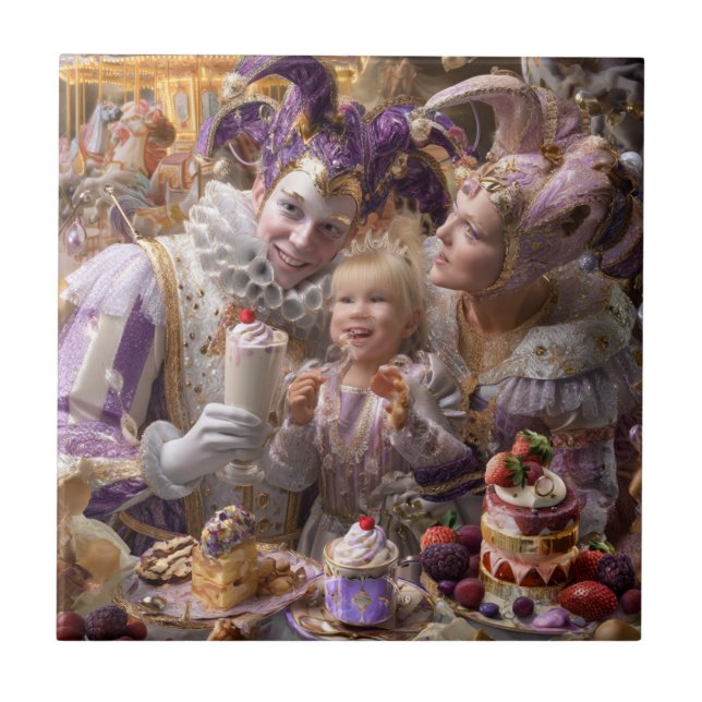 "Wooden Memory Box: Carousel of Sweets and Love in (Frente)